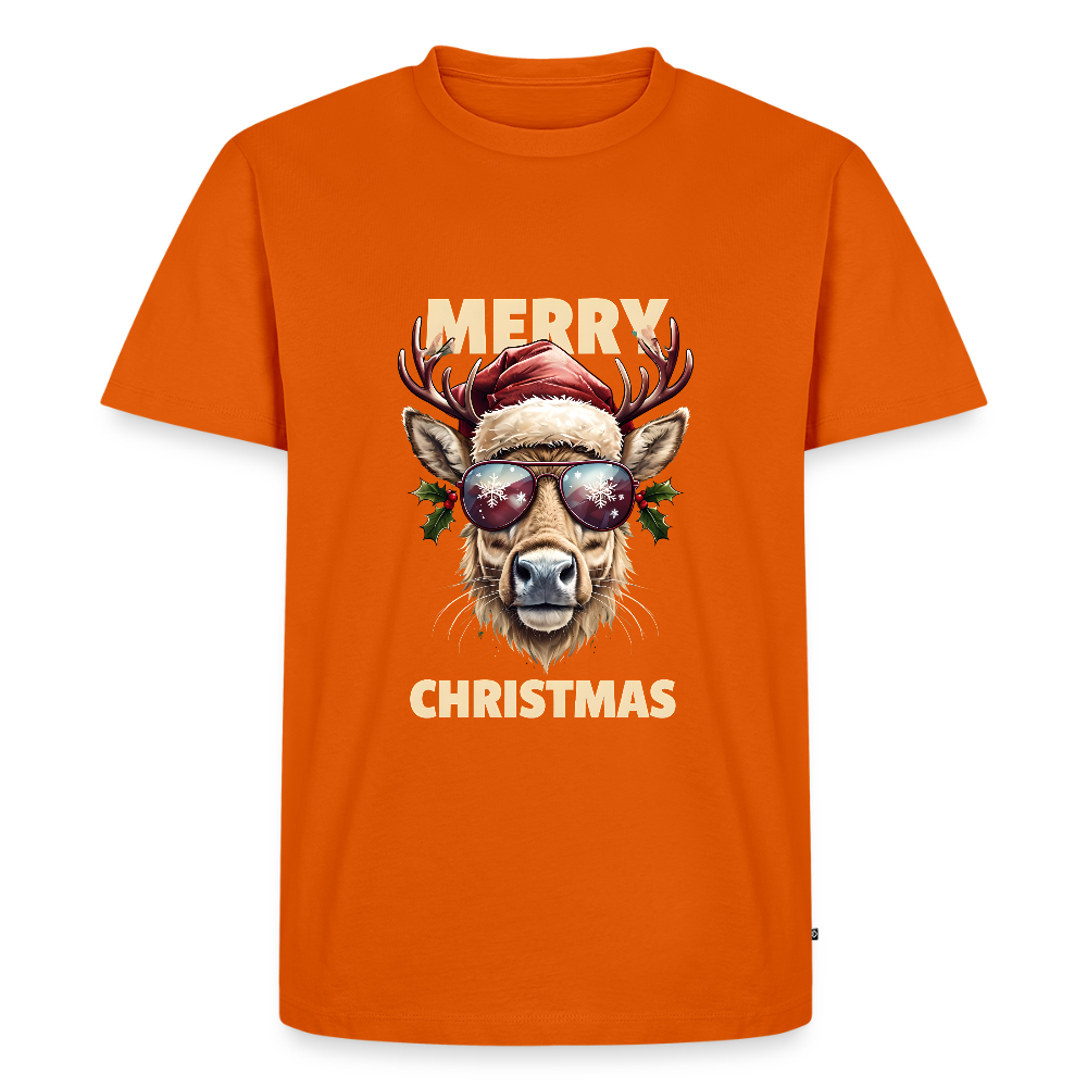 🦌 T-shirt Premium Bio “Merry Christmas” – Style & Esprit Festif | UNiKtee REF00071 - orange 