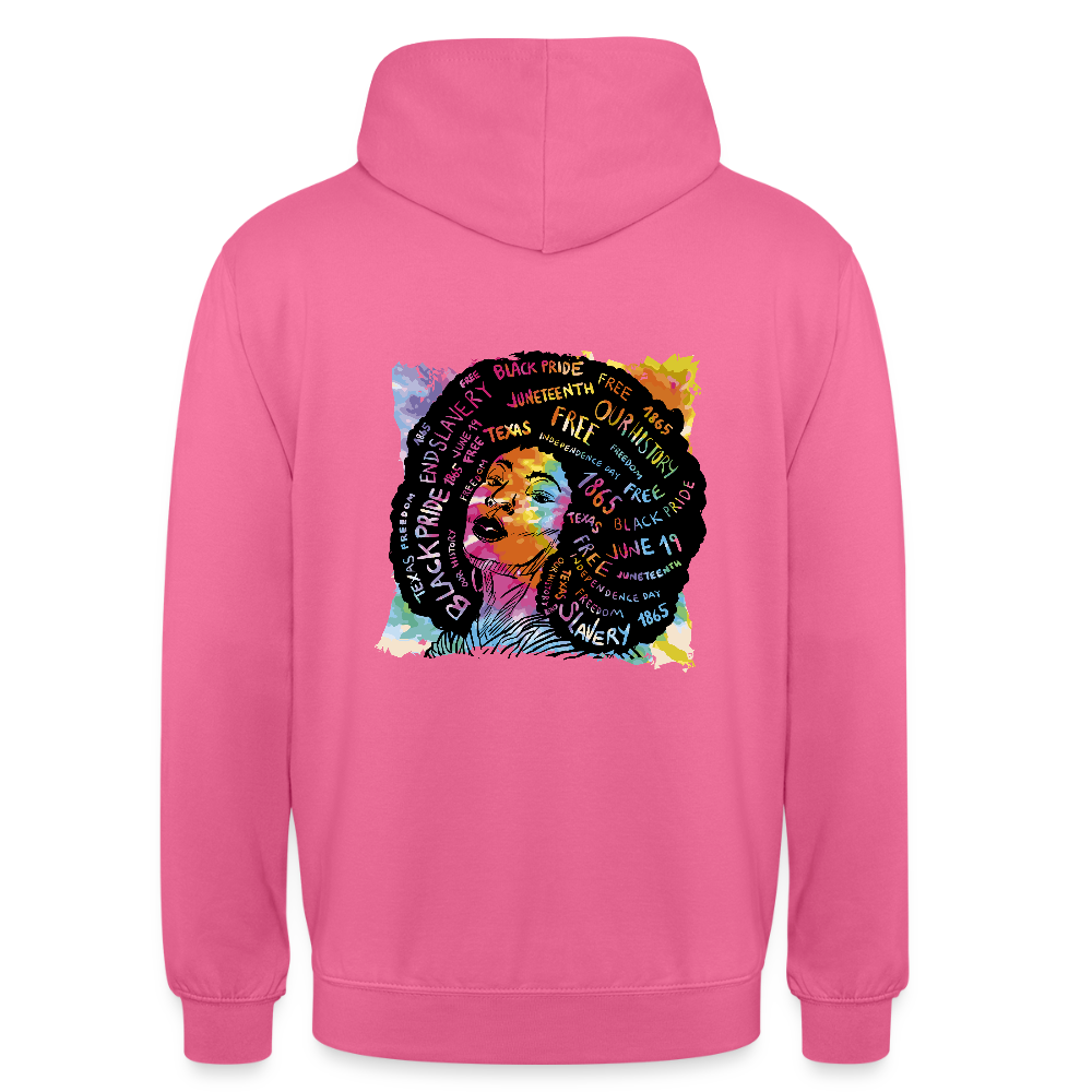 Sweat à Capuche Unisexe “Afro Queen” – Art Coloré & Message d’Empowerment | REF00063 - rose