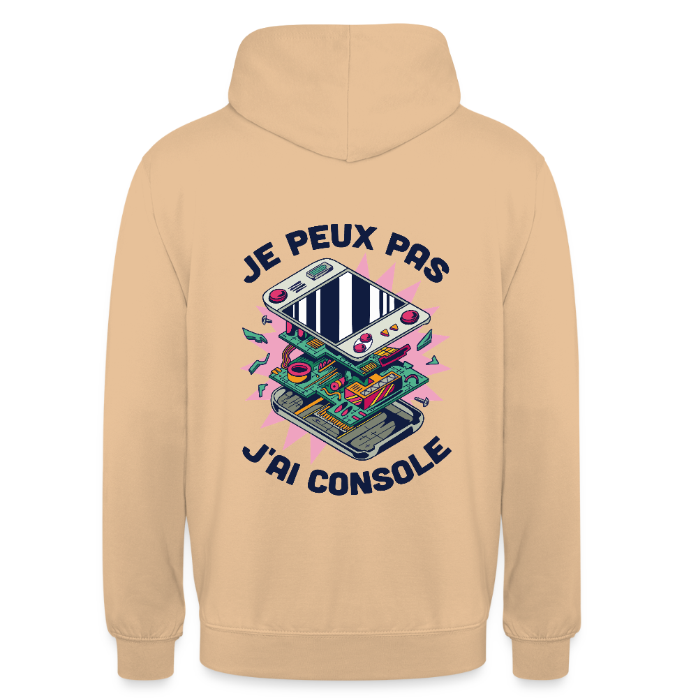 🎮 Sweat à Capuche Unisexe “Je peux pas, j’ai console” – Gaming Style | UNiKtee REF00044 - pêche