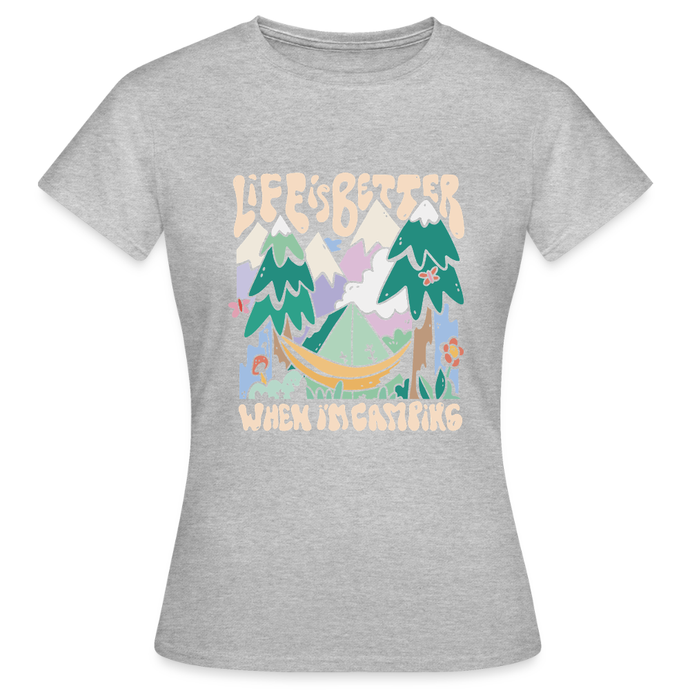 T-shirt Femme – Life is Better When I’m Camping - REF00016 - gris chiné