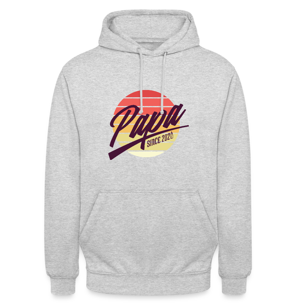Sweat à Capuche “Papa” – Style, Confort & Fierté | UNiKtee - REF00028 - gris clair chiné