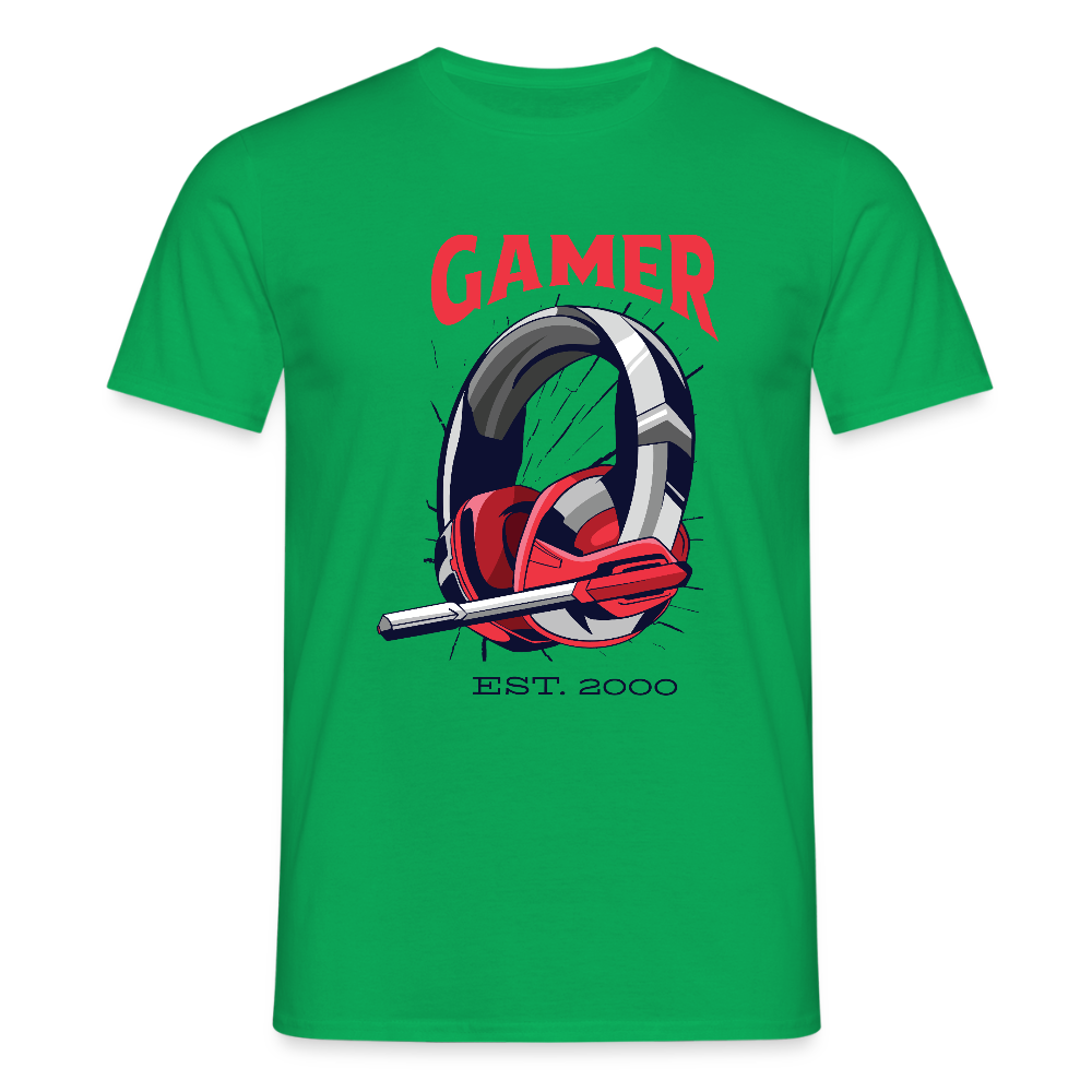 T-shirt Gamer Homme | Casque Rétro - vert
