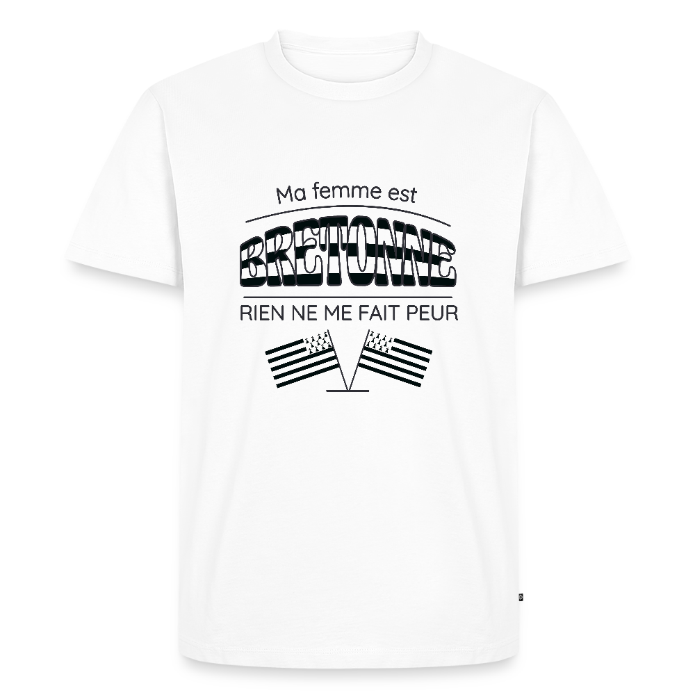 T-shirt Homme “Ma femme est bretonne” – Humour & Fierté Bretonne | UNiKtee REF00072 - blanc