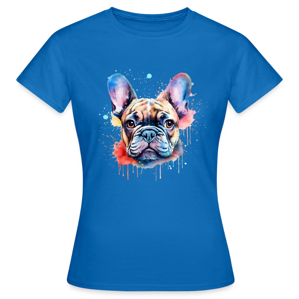 T-shirt Femme – Bouledogue Français Coloré - REF 00014 - bleu royal
