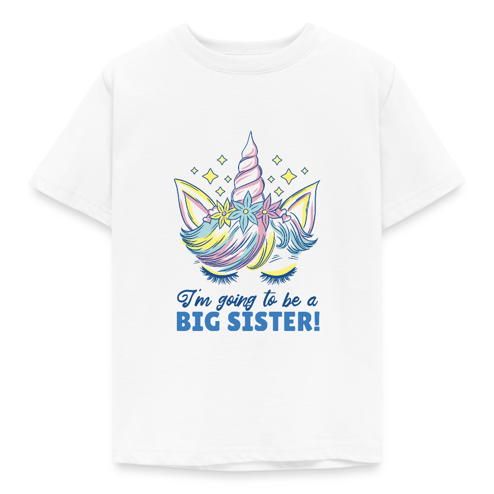 🌸 T-shirt Enfant “I’m Going to Be a Big Sister!” – Annonce de Grande Sœur | UNiKtee REF00049 - blanc