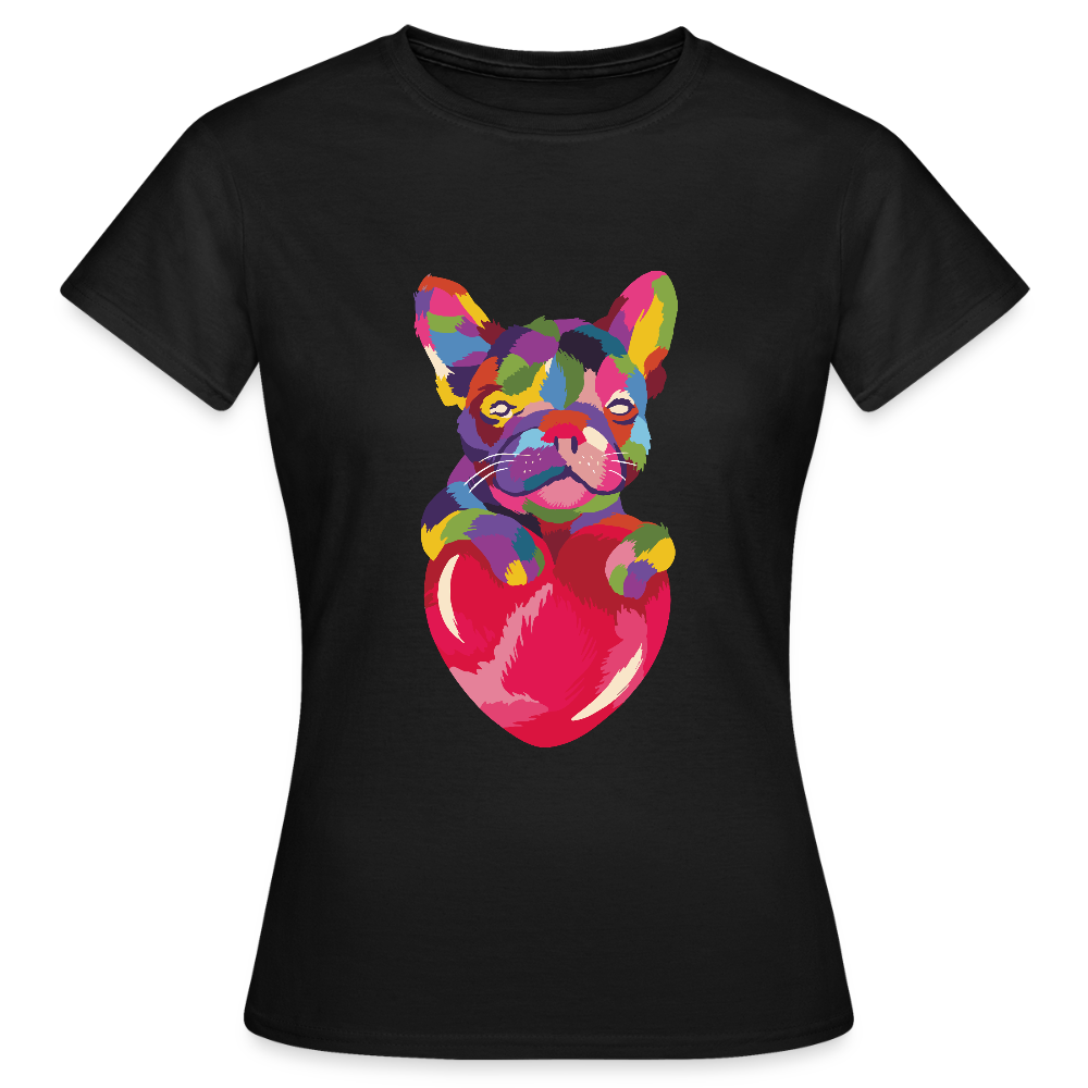 T-shirt Femme Bulldog Love - REF00004 - noir
