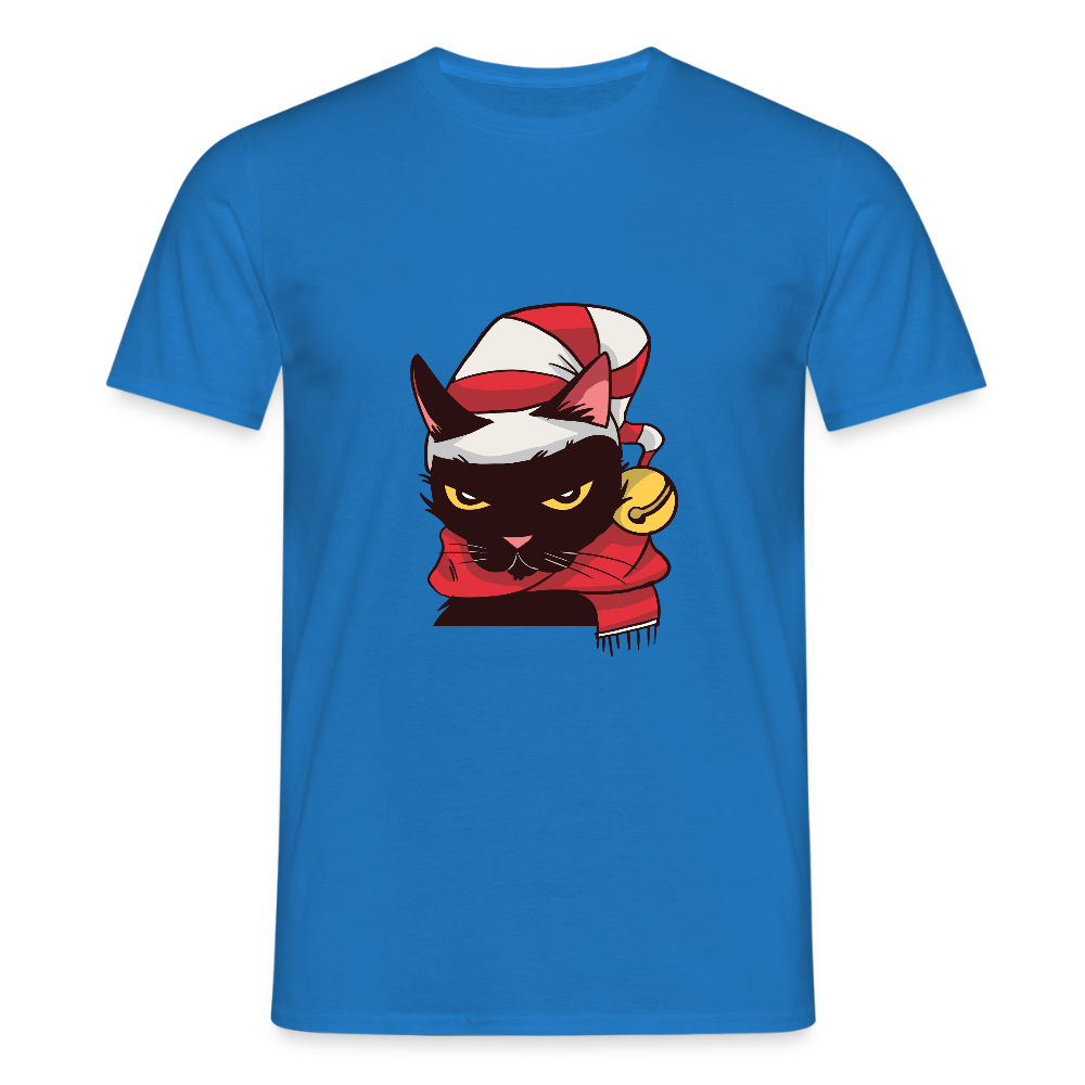 T-shirt Homme – Chat de Noël Grincheux - REF00005 - bleu royal