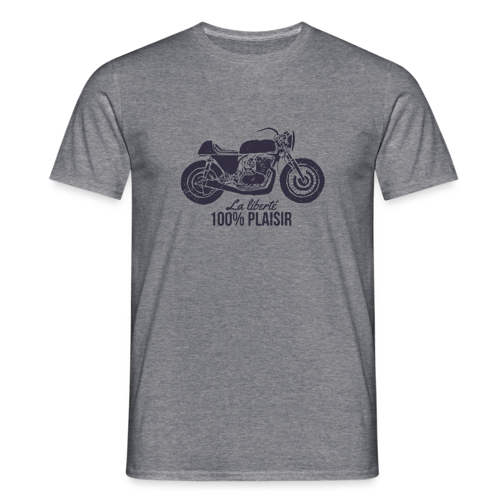 T-shirt Homme – La Liberté 100% Plaisir - REF 00013 - graphite chiné
