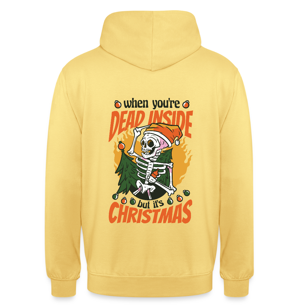 💀 T-shirt Unisexe “Dead Inside but It’s Christmas” – Humour Noir Festif | UNiKtee REF00048 - jaune citron