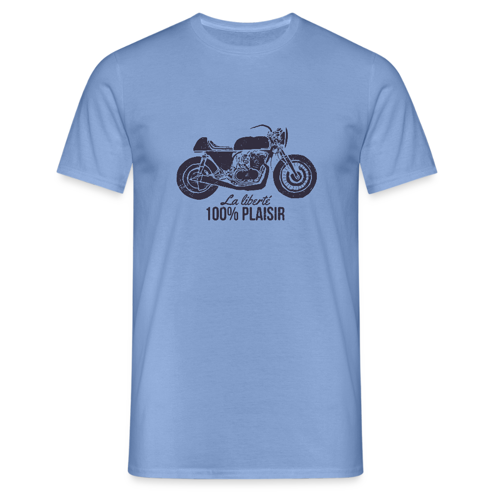 T-shirt Homme – La Liberté 100% Plaisir - REF 00013 - carolina blue