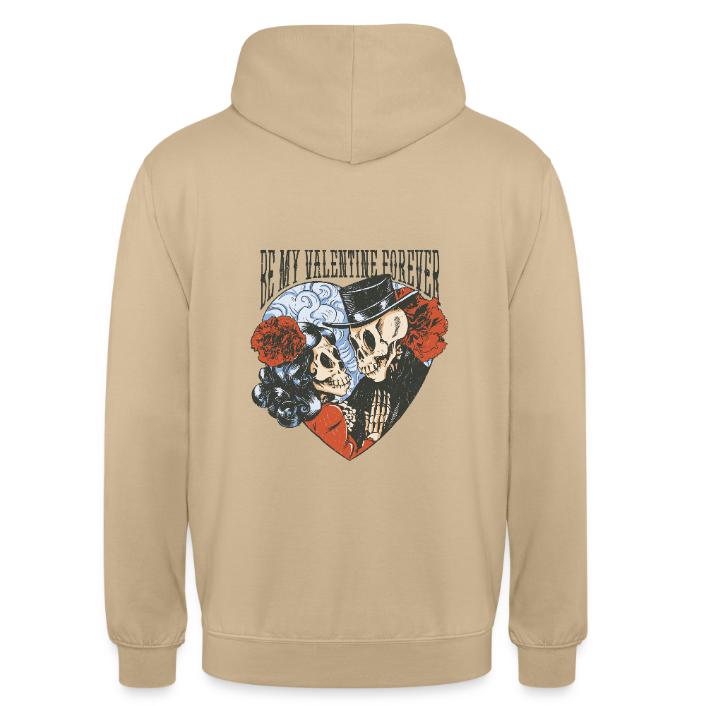 Sweat à Capuche Unisexe “Be My Valentine Forever” – Amour Éternel & Style Gothique | REF00062 - beige