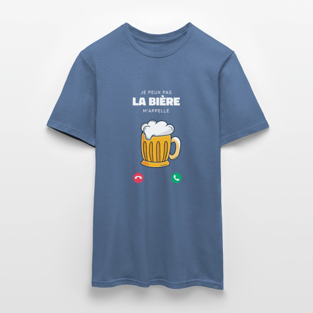 T-shirt Homme – La Bière M’appelle - REF00010 - bleu pigeon 