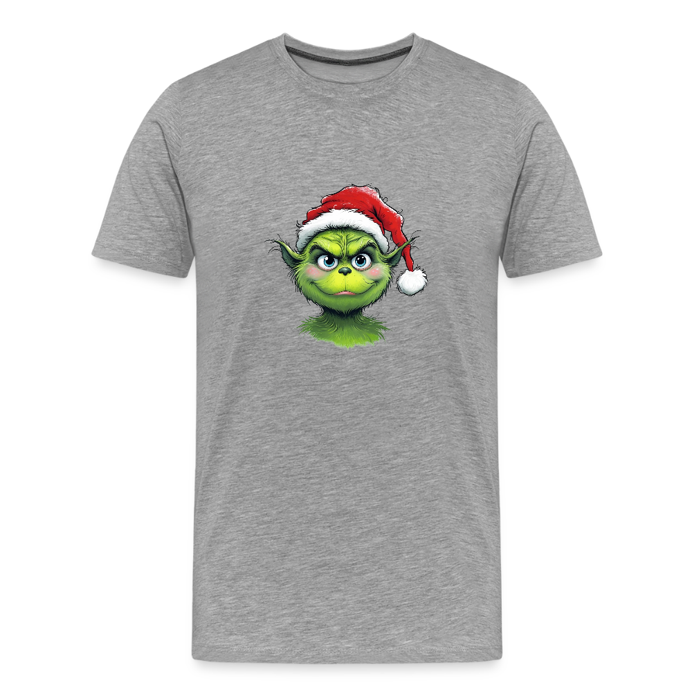 💚 T-shirt Premium Bio “Grinch Mode ON” – Humour & Esprit de Noël | UNiKtee REF00070 - gris chiné