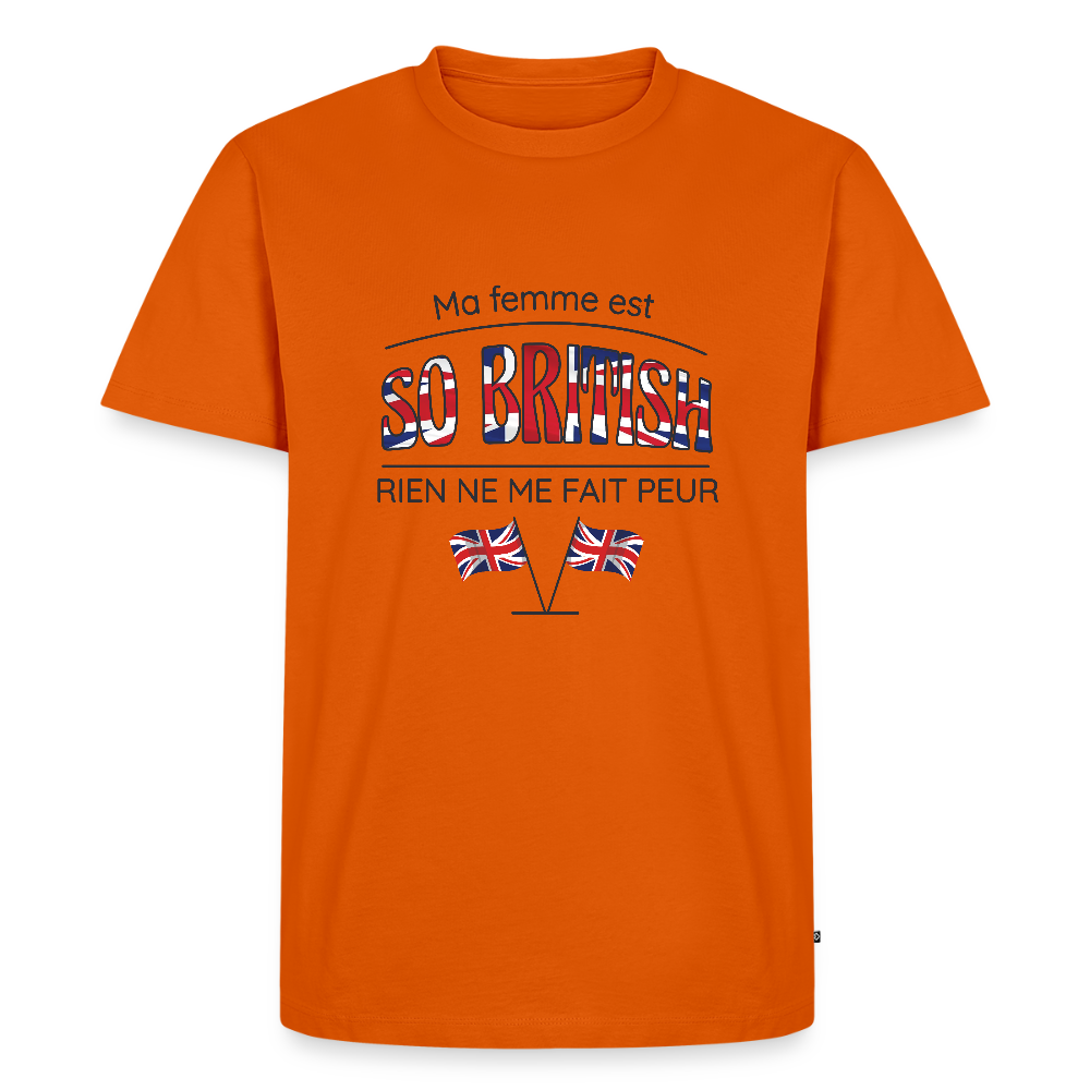 🇬🇧 T-shirt Homme “Ma femme est so British” – Humour & Couple Mixte | UNiKtee REF00073 - orange 