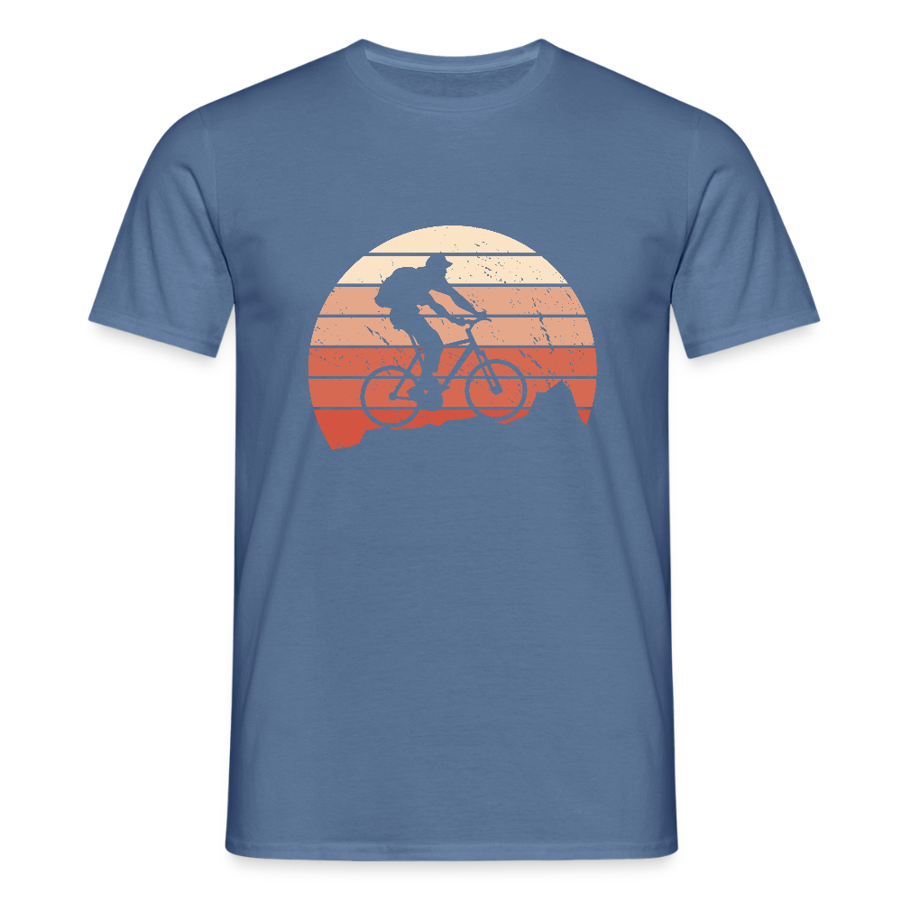T-shirt Homme “Retro Cyclist” – Passion Vélo & Style Vintage | REF00065 - bleu pigeon 