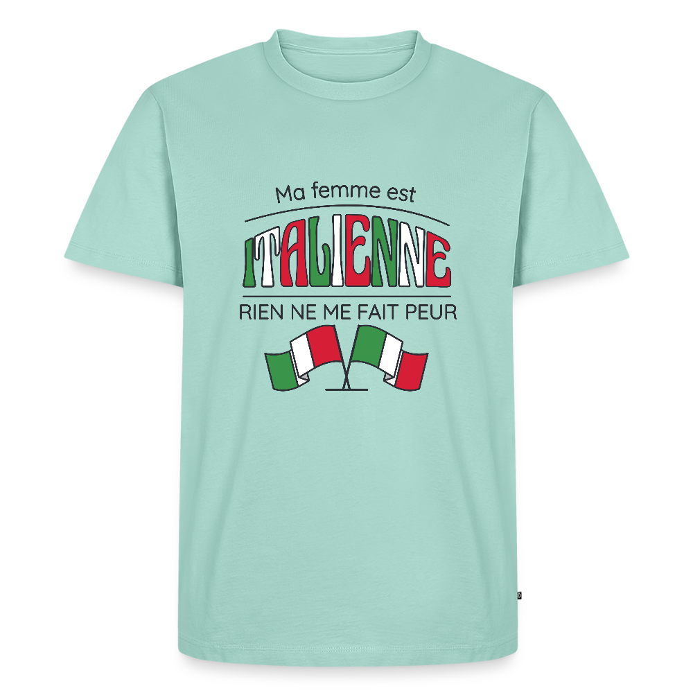 T-shirt Homme “Ma femme est italienne” – Humour & Fierté | UNiKtee REF00074 - menthe 