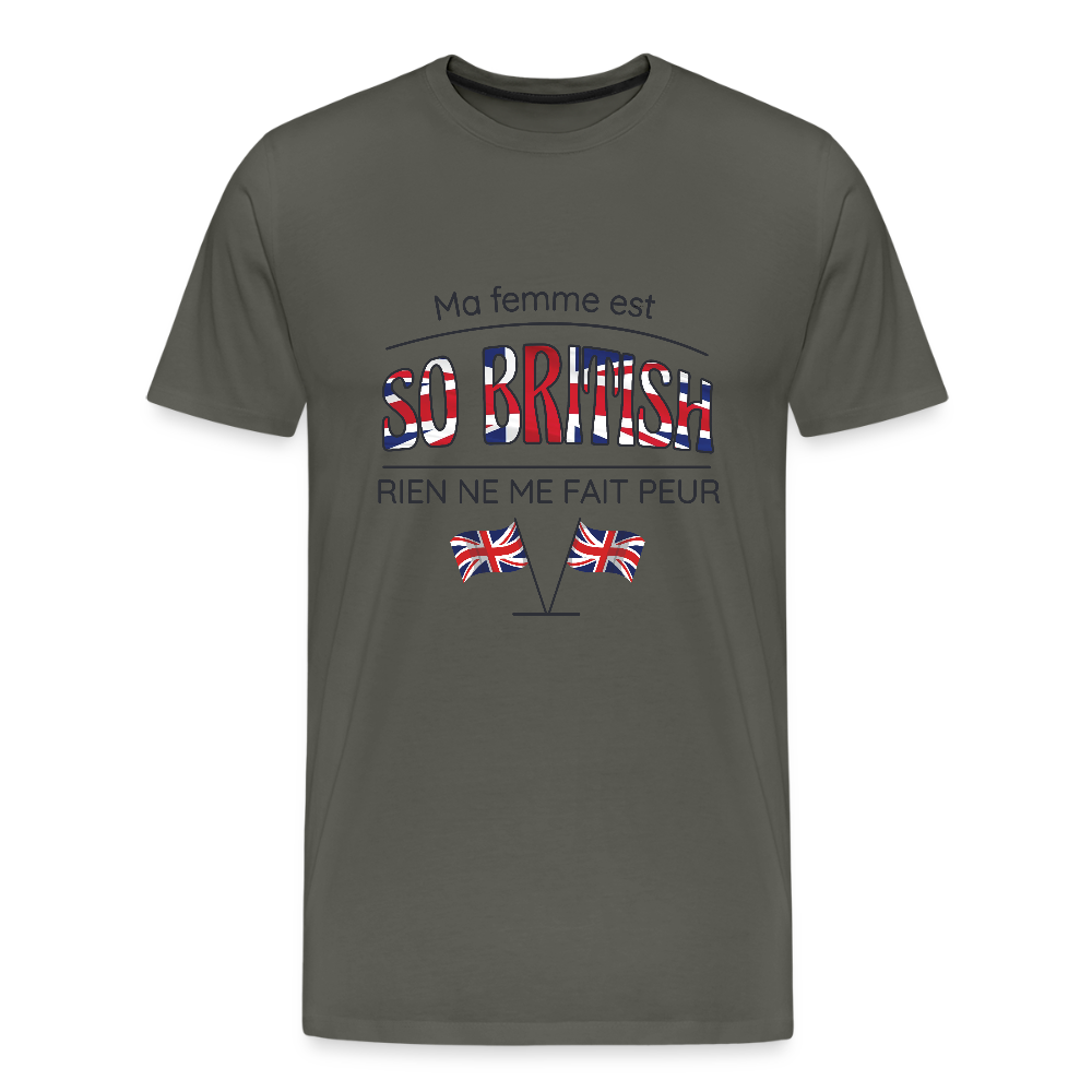 🇬🇧 T-shirt Homme “Ma femme est so British” – Humour & Couple Mixte | UNiKtee REF00073 - asphalte