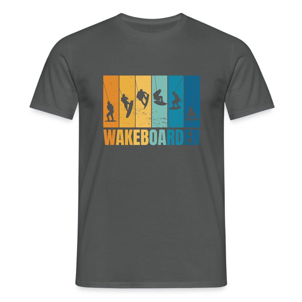 T-shirt Homme – Wakeboarder Vintage - REF00006 - charbon