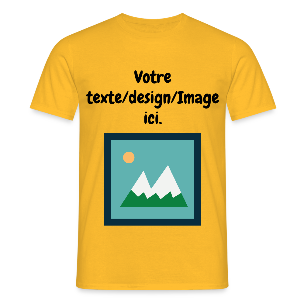 T-shirt Custom – Votre Texte, Votre Design ! - jaune