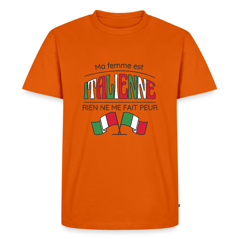 T-shirt Homme “Ma femme est italienne” – Humour & Fierté | UNiKtee REF00074 - orange 