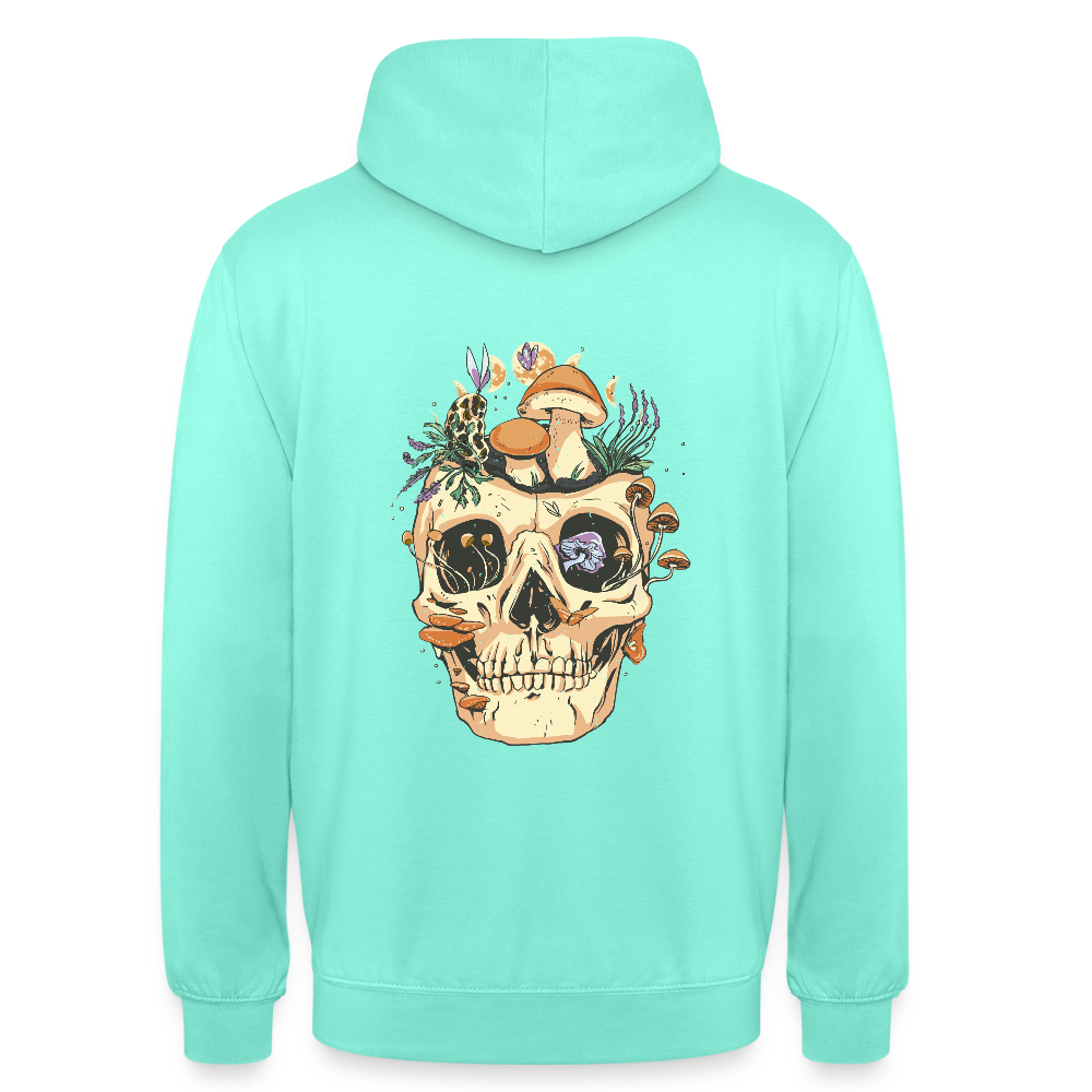 Sweat à Capuche Unisexe “Forest Skull” – Crâne Bohème & Nature Sauvage | REF00060 - menthe