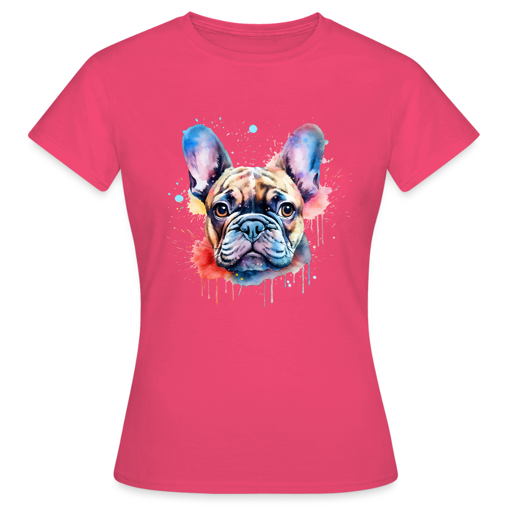 T-shirt Femme – Bouledogue Français Coloré - REF 00014 - rose azalée