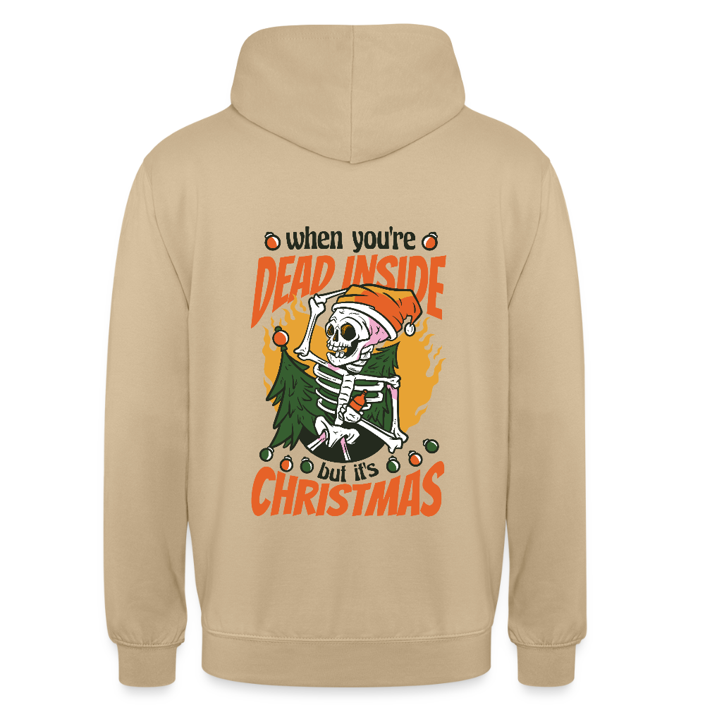 💀 T-shirt Unisexe “Dead Inside but It’s Christmas” – Humour Noir Festif | UNiKtee REF00048 - beige