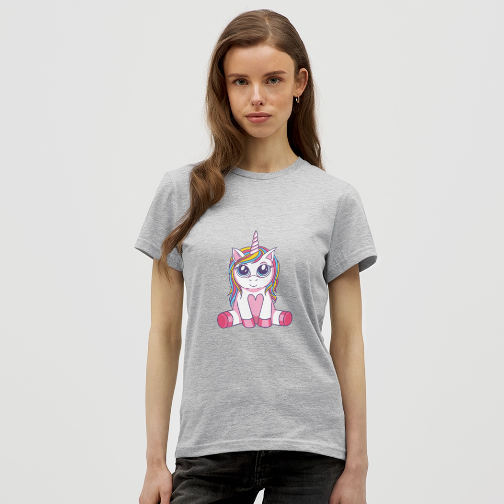 T-shirt Femme Licorne  - REF00011 - gris chiné