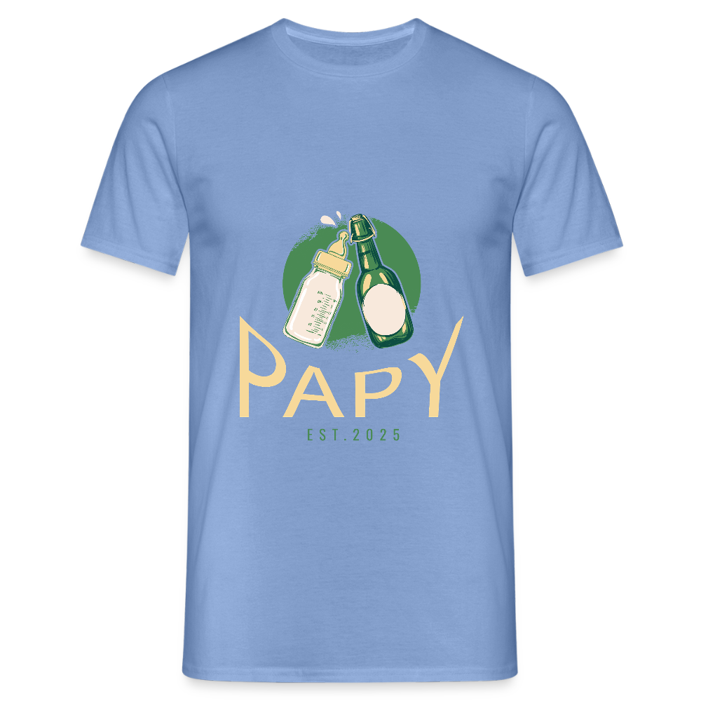 T-shirt Homme “Papy Est.2025” – Cadeau Original pour Nouveau Grand-Père | REF00059 - carolina blue