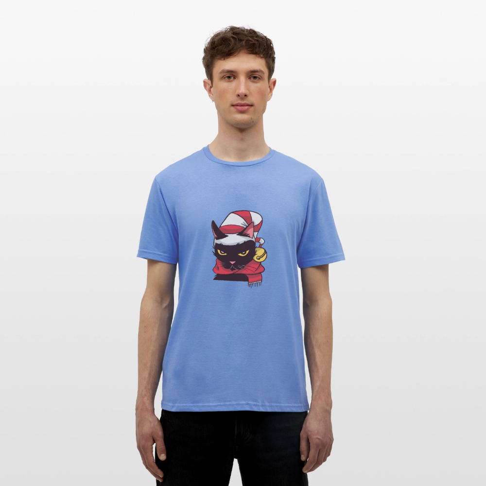 T-shirt Homme – Chat de Noël Grincheux - REF00005 - carolina blue