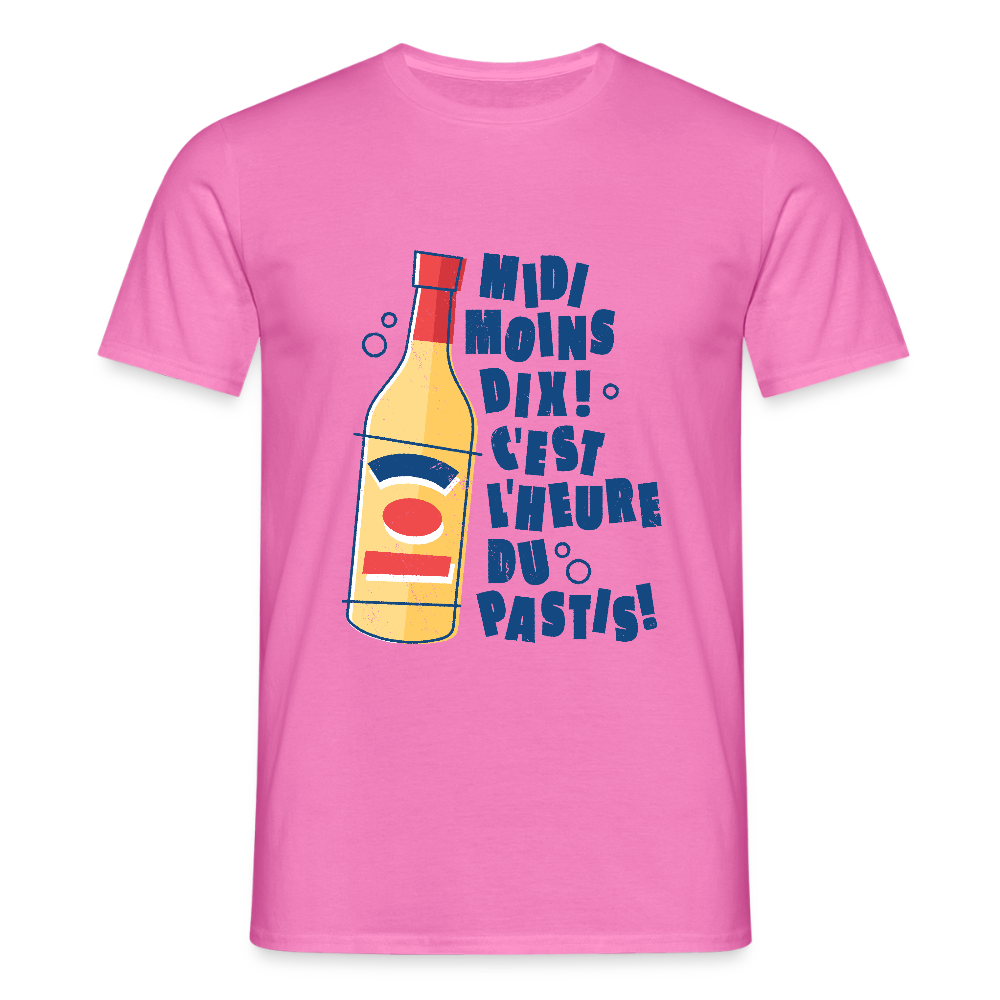T-shirt Homme “C’est l’heure du Pastis” – Humour & Apéro du Sud | UNiKtee REF00039 - rose