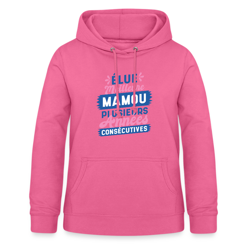 💕 Sweat à Capuche Femme “Élue Meilleure Mamou” – Douceur & Tendresse | UNiKtee REF00032 - rose