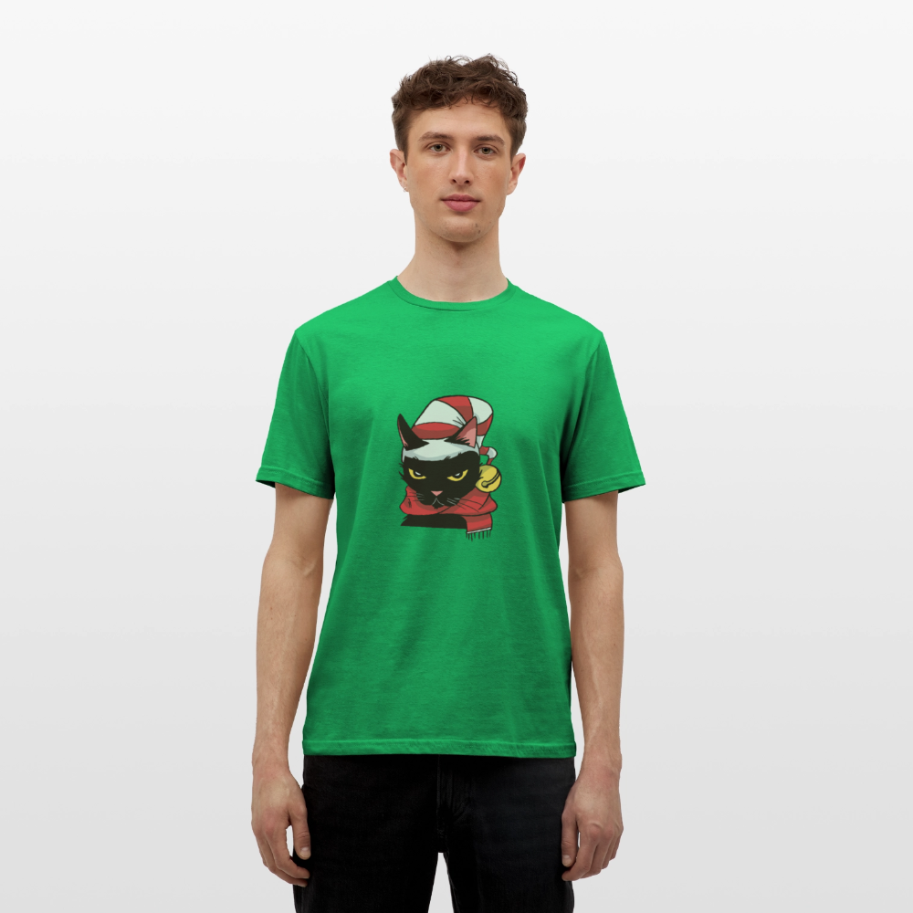 T-shirt Homme – Chat de Noël Grincheux - REF00005 - vert
