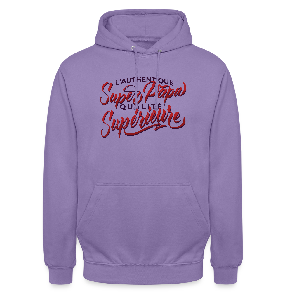 Sweat à Capuche Homme “Super Papa – Qualité Supérieure” | UNiKtee REF00036 - lavande