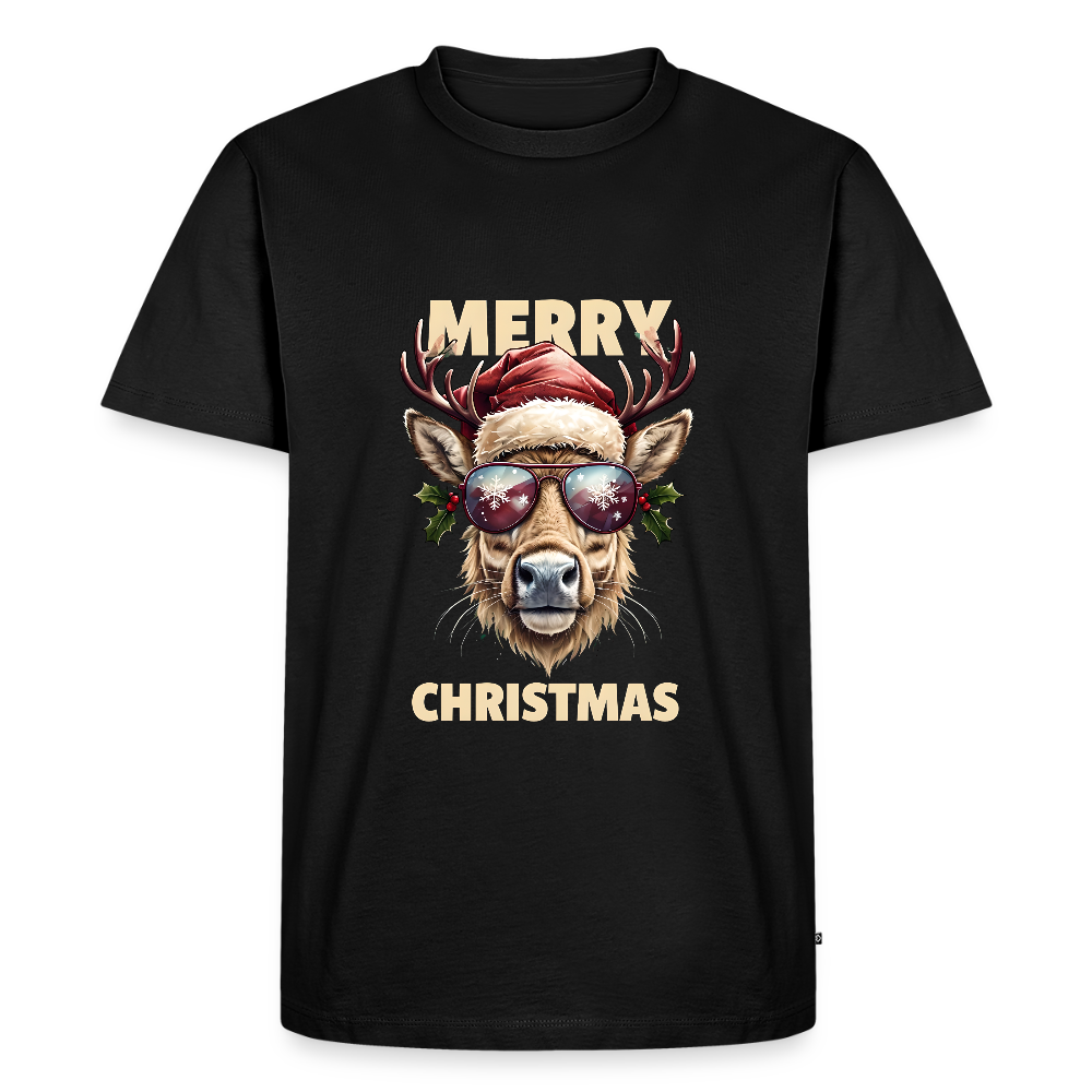 🦌 T-shirt Premium Bio “Merry Christmas” – Style & Esprit Festif | UNiKtee REF00071 - noir