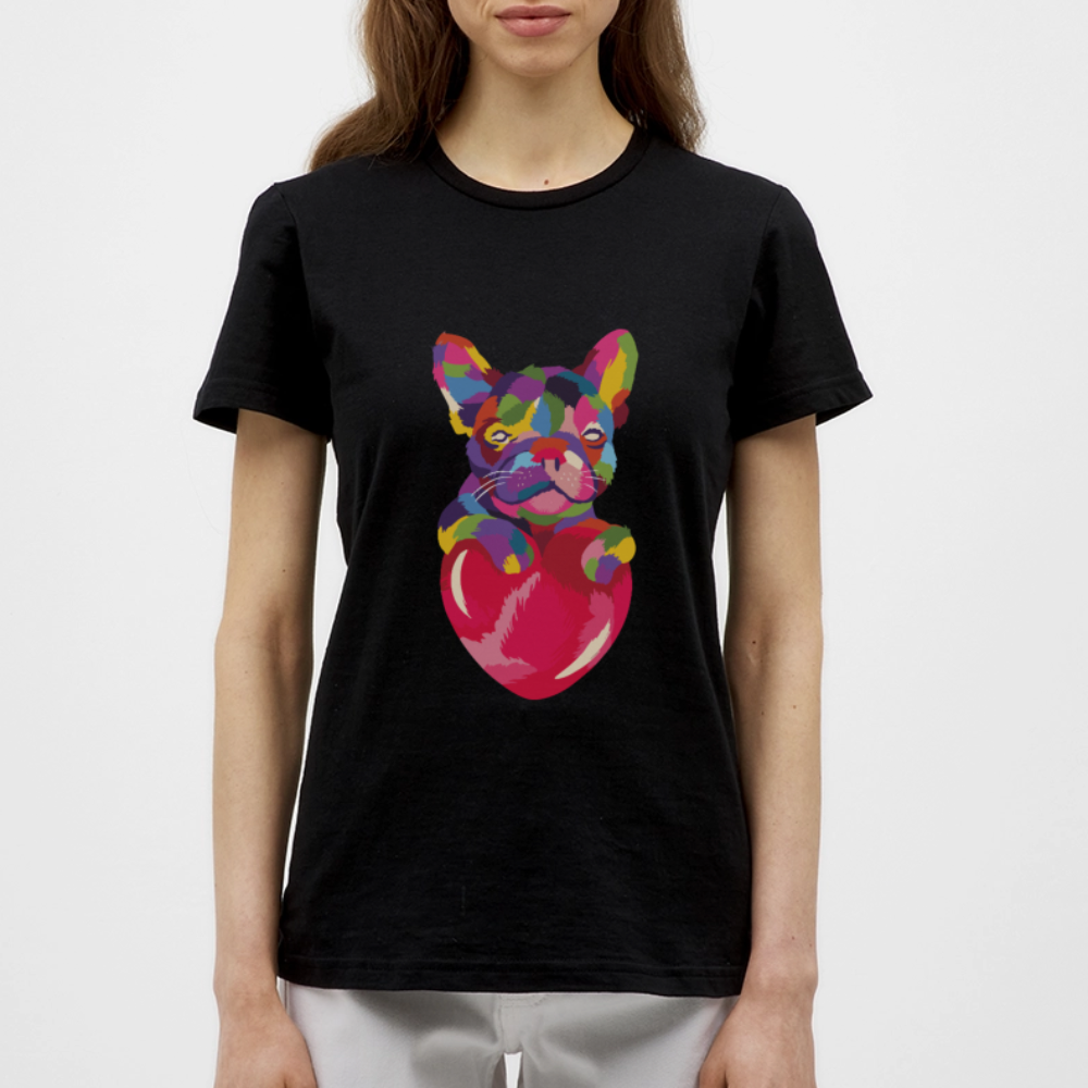T-shirt Femme Bulldog Love - REF00004 - noir