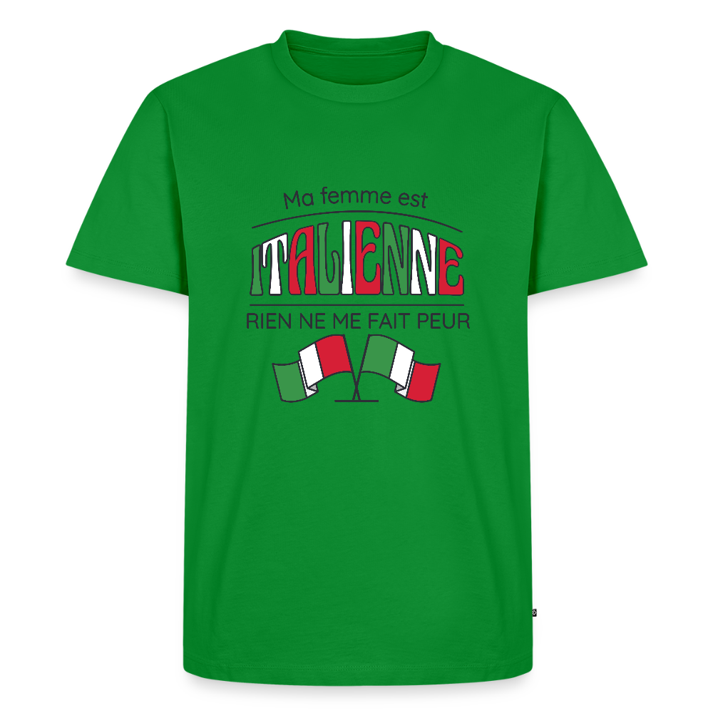 T-shirt Homme “Ma femme est italienne” – Humour & Fierté | UNiKtee REF00074 - vert