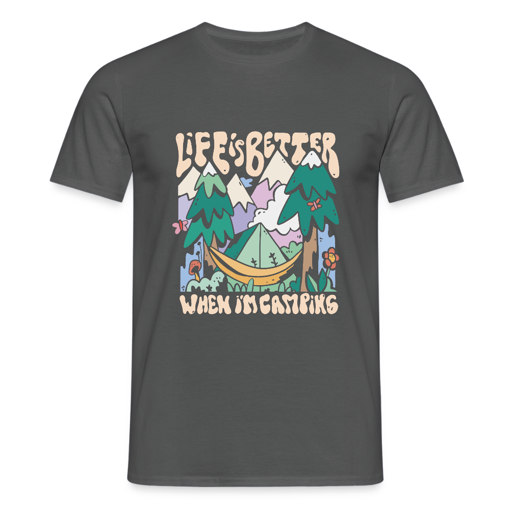 T-shirt Homme – Life is Better When I’m Camping - REF00016 - charbon