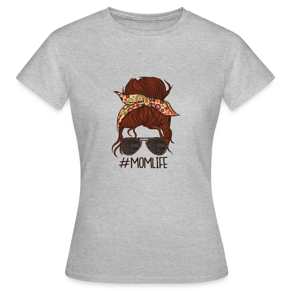 T-shirt Femme “#MomLife” – Humour, Style & Caféine | UNiKtee REF00050 - gris chiné