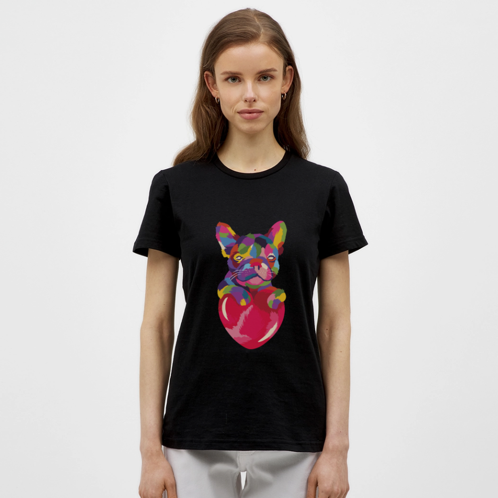 T-shirt Femme Bulldog Love - REF00004 - noir