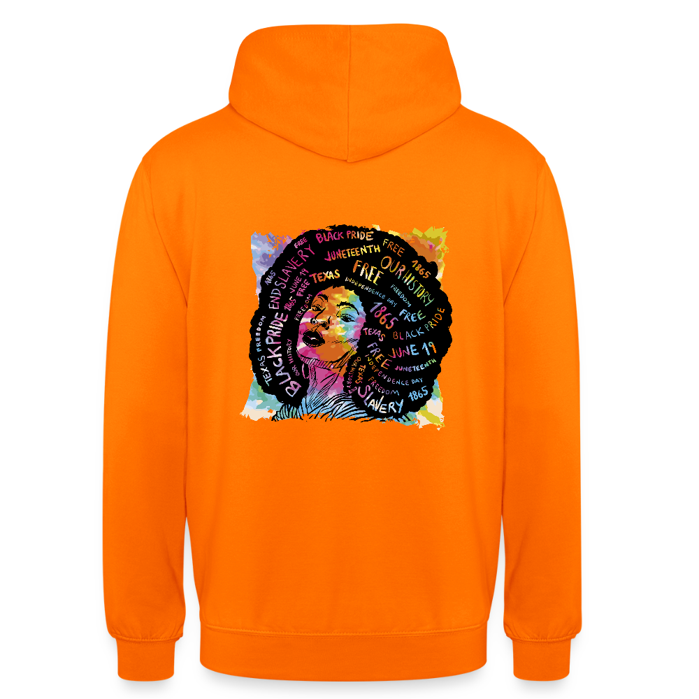 Sweat à Capuche Unisexe “Afro Queen” – Art Coloré & Message d’Empowerment | REF00063 - orange
