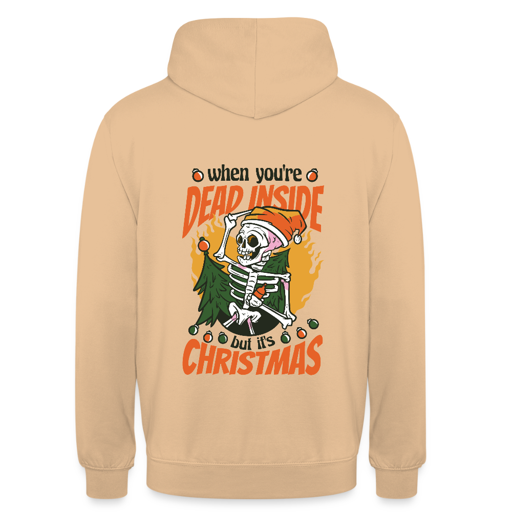 💀 T-shirt Unisexe “Dead Inside but It’s Christmas” – Humour Noir Festif | UNiKtee REF00048 - pêche