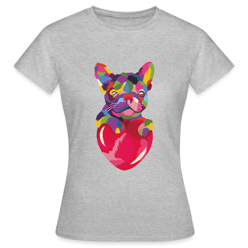T-shirt Femme Bulldog Love - REF00004 - gris chiné