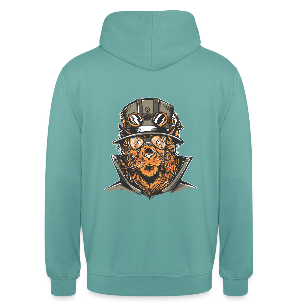 Sweat à Capuche Lion Steampunk - REF00003 - turquoise pastel