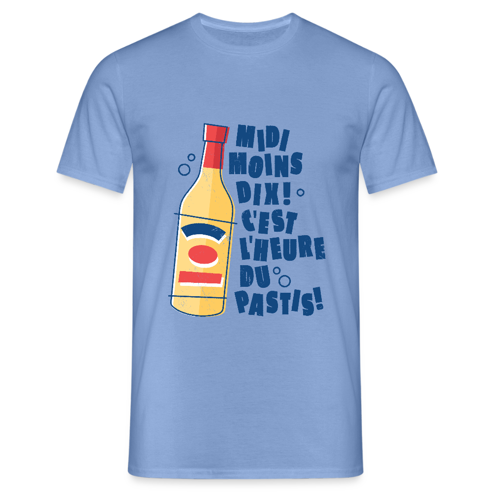 T-shirt Homme “C’est l’heure du Pastis” – Humour & Apéro du Sud | UNiKtee REF00039 - carolina blue