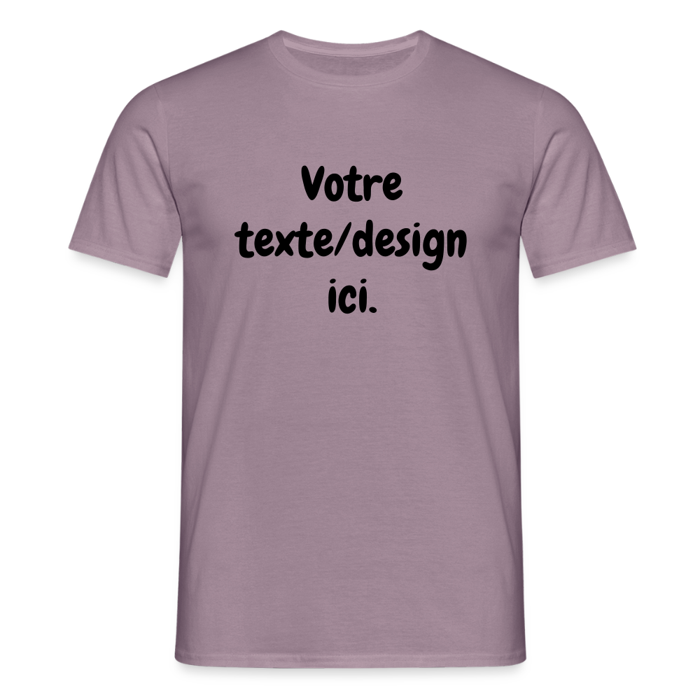 👉 T-shirt Personnalisable – Votre texte ! - mauve gris 