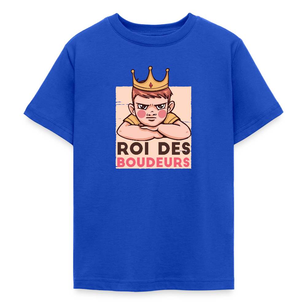 )  👑 T-shirt Ado “Roi des Boudeurs” – Attitude & Style Unique | UNiKtee - REF00029 - bleu royal
