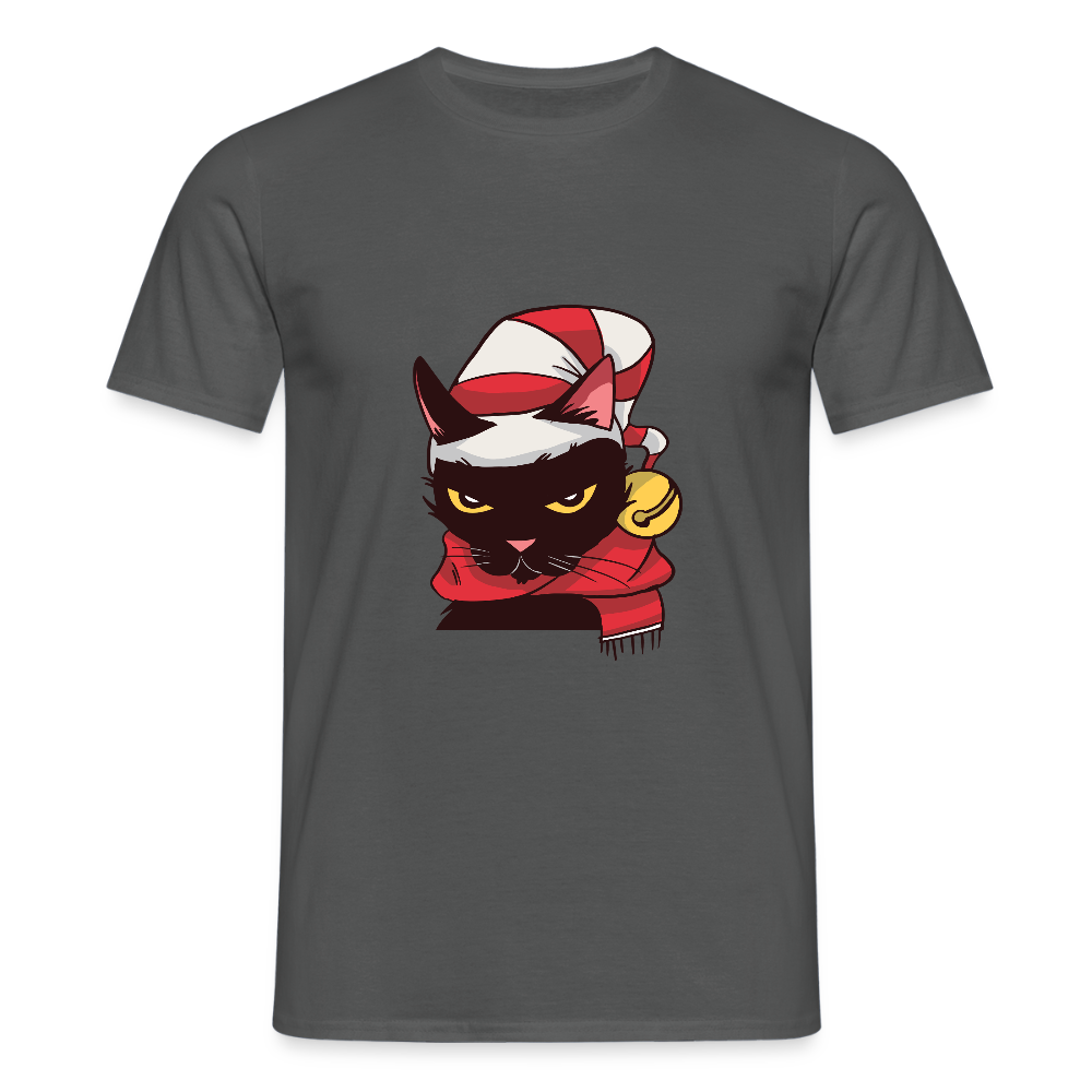 T-shirt Homme – Chat de Noël Grincheux - REF00005 - charbon