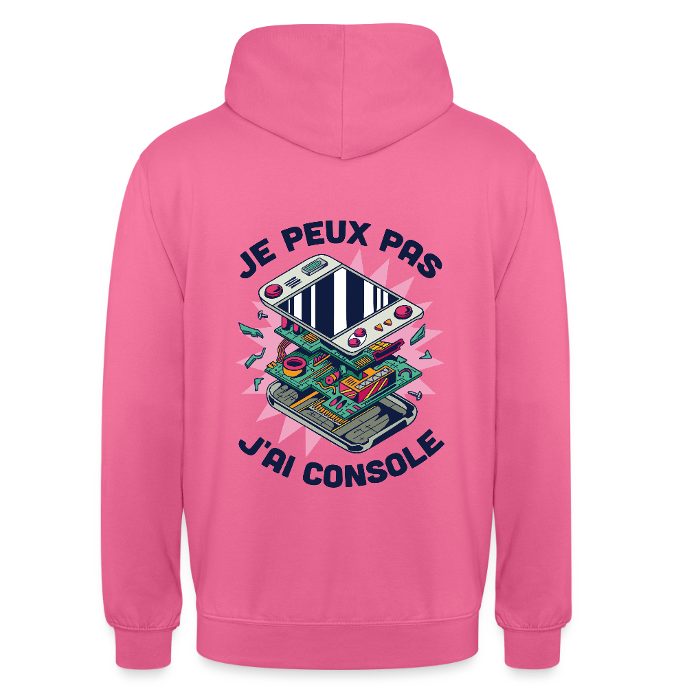 🎮 Sweat à Capuche Unisexe “Je peux pas, j’ai console” – Gaming Style | UNiKtee REF00044 - rose