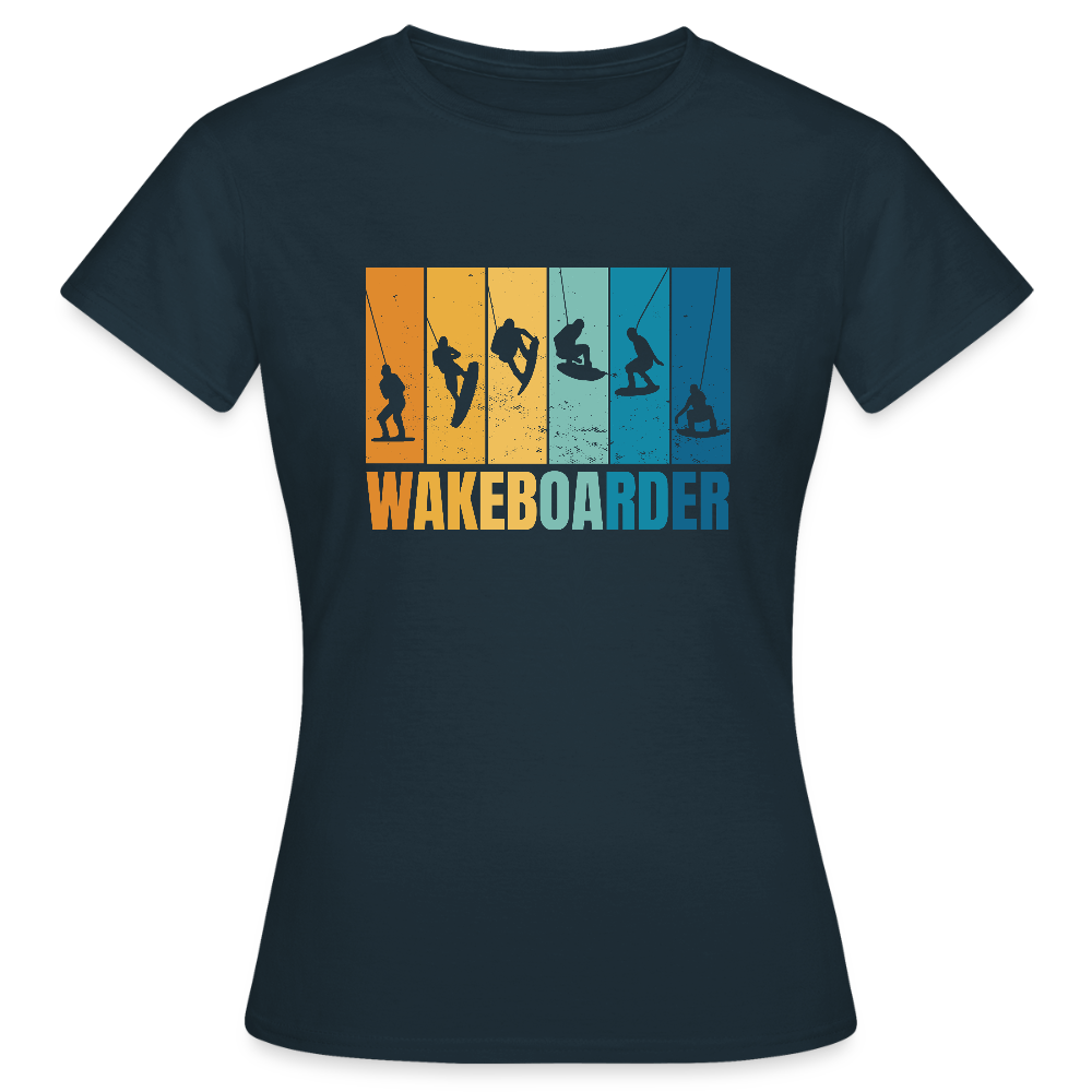 T-shirt Femme – Wakeboarder Vintage - REF00006 - marine